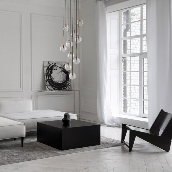 TK Lighting Nilos lampă suspendată x6 W negru-auriu 5944