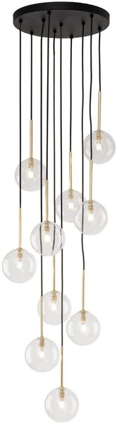 TK Lighting Nilos lampă suspendată x6 W negru-auriu 5944