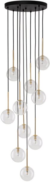 TK Lighting Nilos lampă suspendată x6 W negru-auriu 5944
