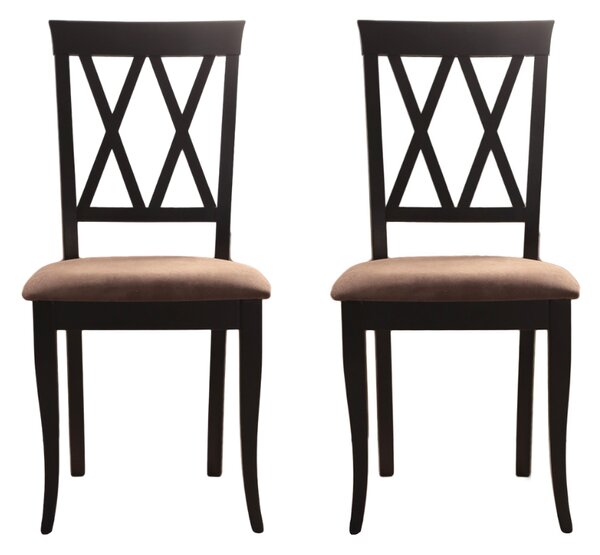 Set 2 scaune dining din lemn de fag Venetia, Wenge/Solo 25