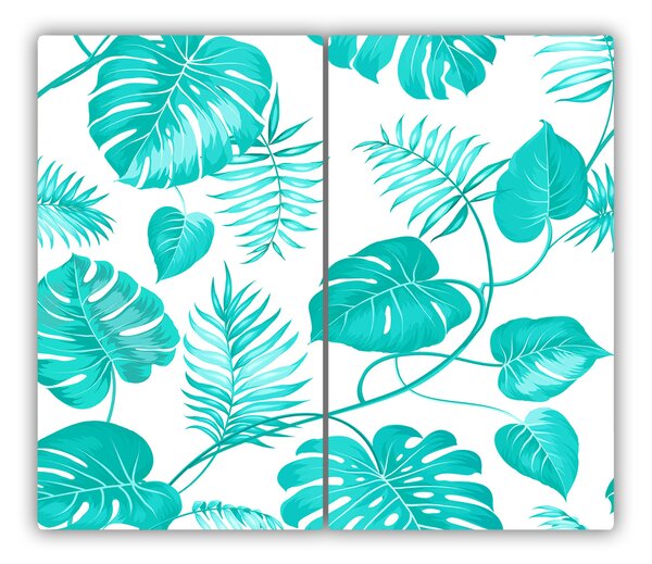 Tocator din sticla frunze tropicale