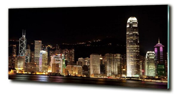 Tablou sticlă Hong Kong pe timp de noapte
