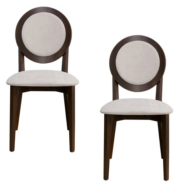 Set 2 scaune dining din lemn de fag Cosmo M, cadru nuc, textil Solo 22