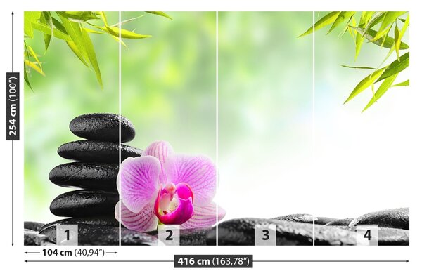 Fototapet Orchid și pietre