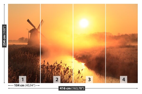 Fototapet Sun Windmill