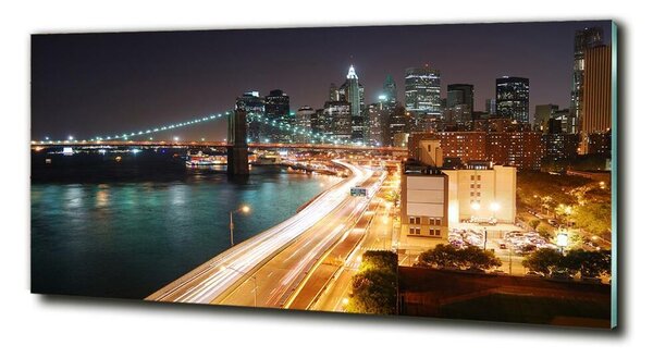 Tablou sticlă New York, pe timp de noapte