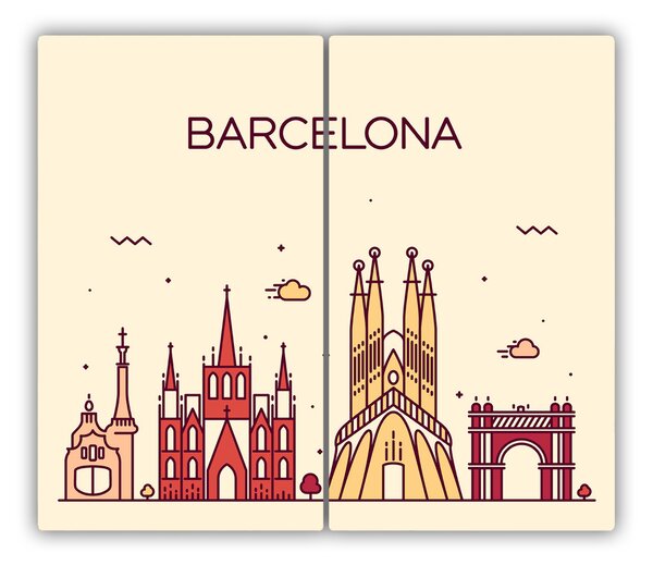 Tocator din sticla inscriptie barcelona