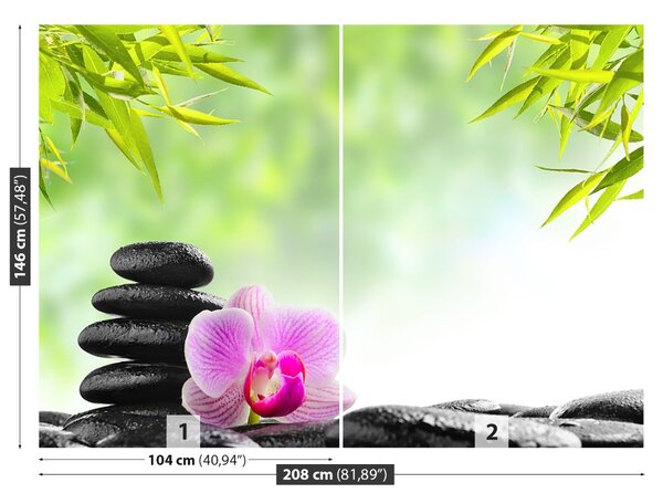 Fototapet Orchid și pietre