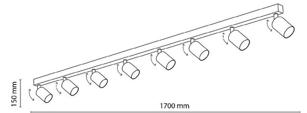 TK Lighting Top lampă de tavan x10 W alb 6879
