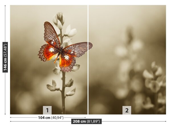 Fototapet fluture flori