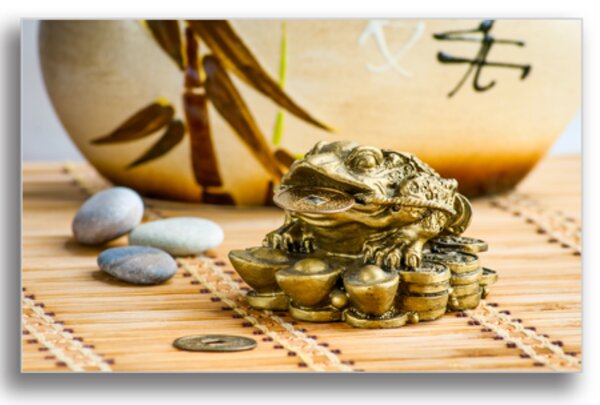 Tablou gold feng shui frog, Printly