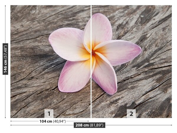 Fototapet frangipani din lemn
