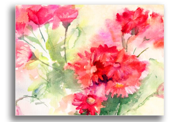 Tablou crizanteme rosii, Printly