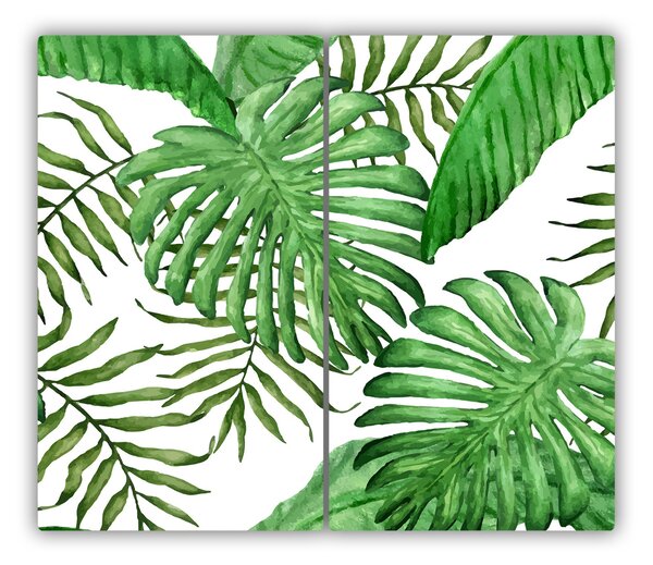 Tocator din sticla frunze tropicale