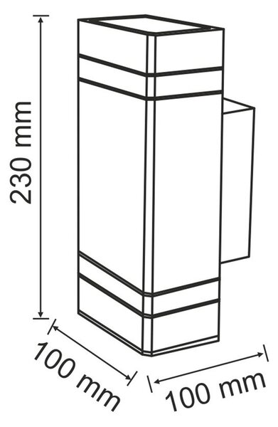 Goldlux Gilbert aplica exterior 2x10 W negru 307866