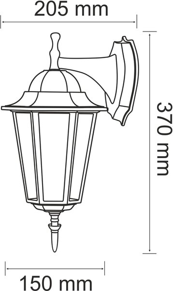 Goldlux Liguria aplica exterior 1x20 W patină 201966