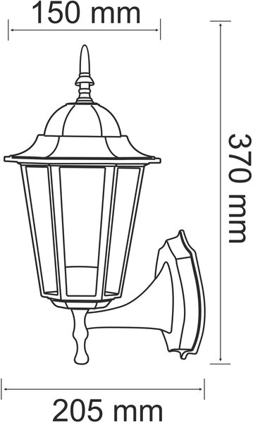 Goldlux Liguria aplica exterior 1x20 W patină 201959