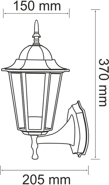 Goldlux Liguria aplica exterior 1x20 W negru 201928