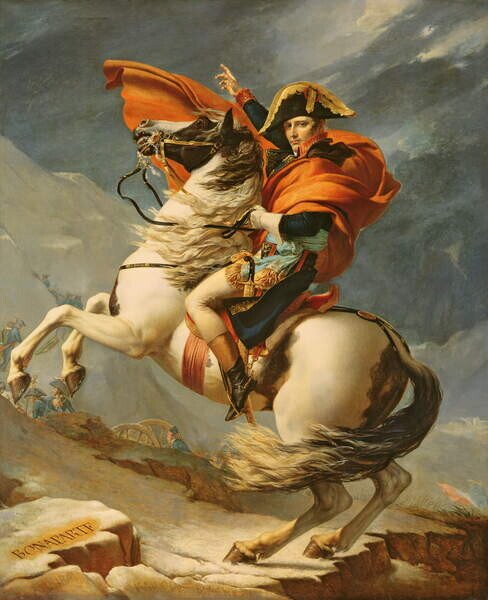 David, Jacques Louis (1748-1825) - Artă imprimată Napoleon Crossing the Alps on 20th May 1800, (35 x 40 cm)