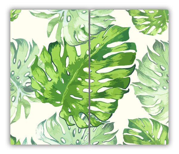 Tocator din sticla frunze tropicale