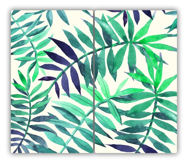 Tocator din sticla frunze tropicale