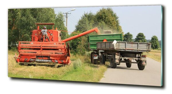 Tablou pe pe sticlă combină agricolă