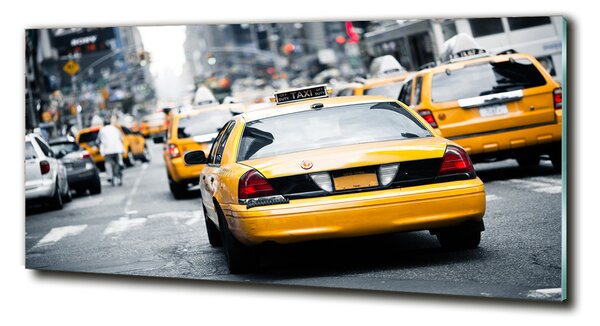 Tablou Printat Pe Sticlă New York taxiuri