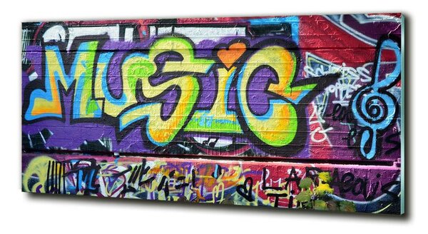 Tablou din Sticlă Graffiti pe perete