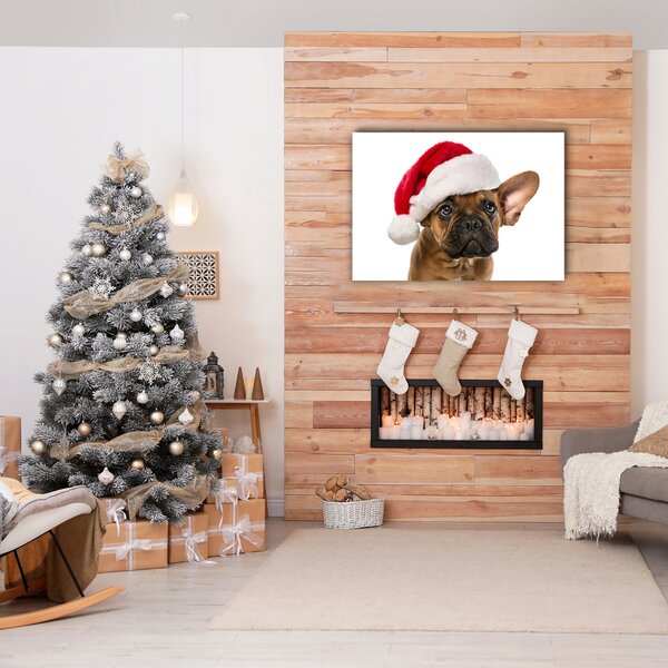 Tablou pe panza canvas Bulldog Christmas Dog