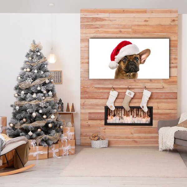 Tablou pe panza canvas Bulldog Christmas Dog