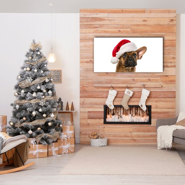 Tablou pe panza canvas Bulldog Christmas Dog