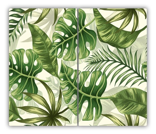 Tocator din sticla frunze tropicale