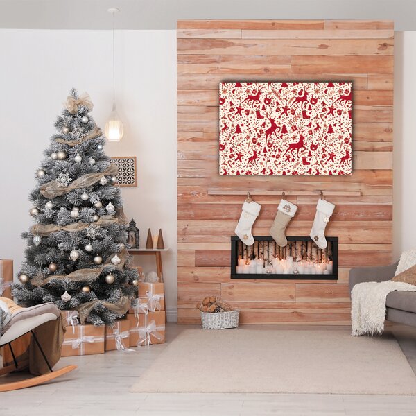 Tablou pe panza canvas Ren de Craciun.Decoratie de iarna