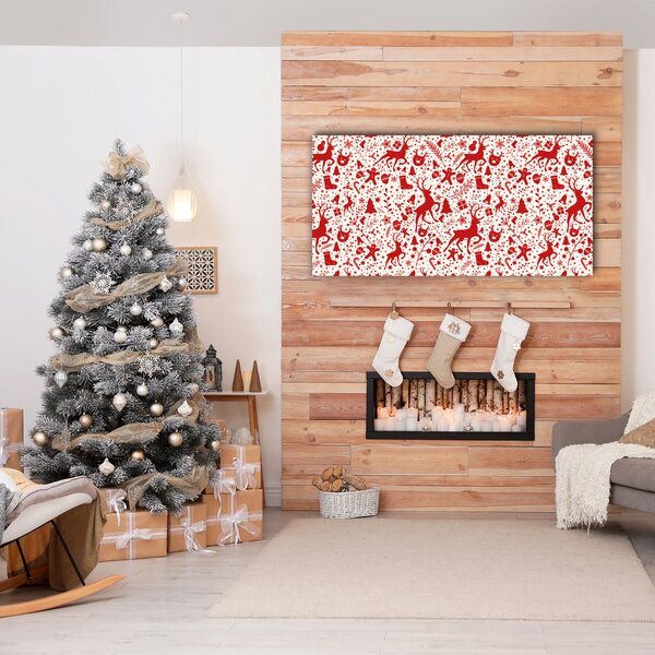 Tablou pe panza canvas Ren de Craciun.Decoratie de iarna