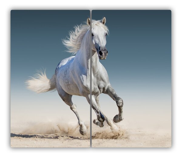 Tocator din sticla galop cal alb
