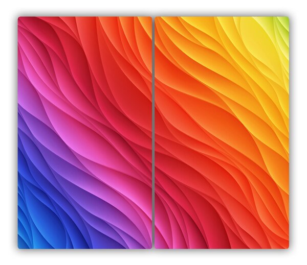 Tocator din sticla valuri colorate