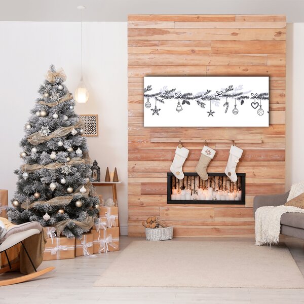 Tablou pe panza canvas Decoratiuni de Craciun.Decoratii de iarna