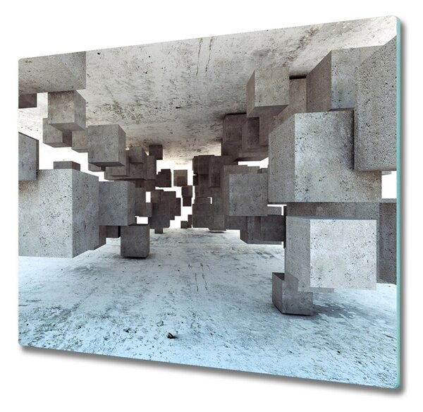 Tocator din sticla cub de beton