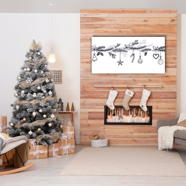 Tablou pe panza canvas Decoratiuni de Craciun.Decoratii de iarna