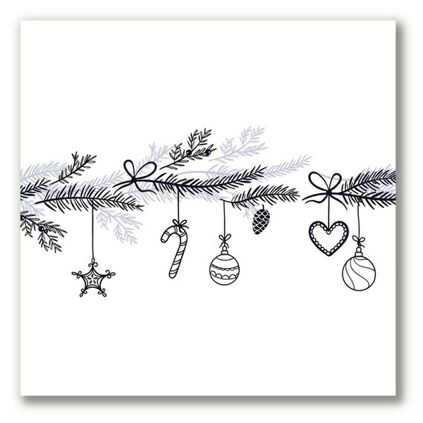 Tablou pe panza canvas Decoratiuni de Craciun.Decoratii de iarna