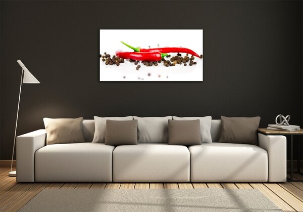 Fotografie imprimată pe sticlă Chilli și piper
