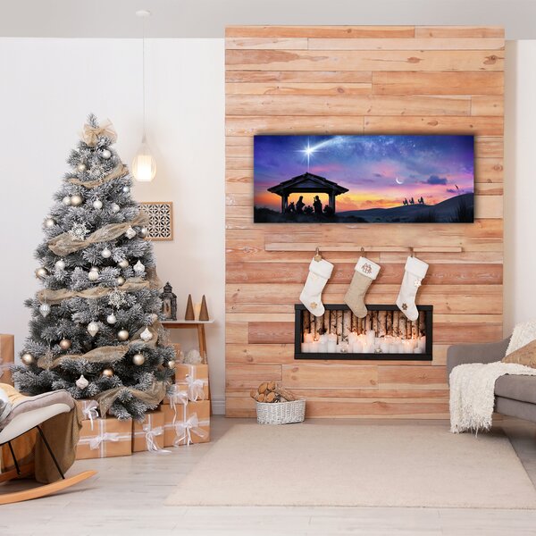 Tablou pe panza canvas Iisus Crăciunul grajd