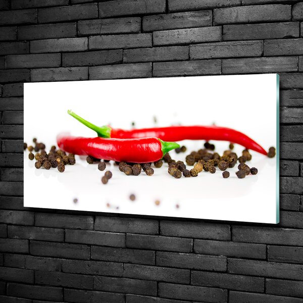 Fotografie imprimată pe sticlă Chilli și piper