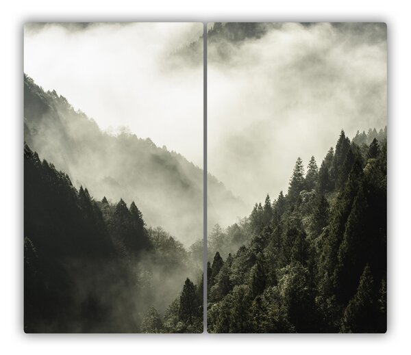 Tocator din sticla Ceață peste pădure