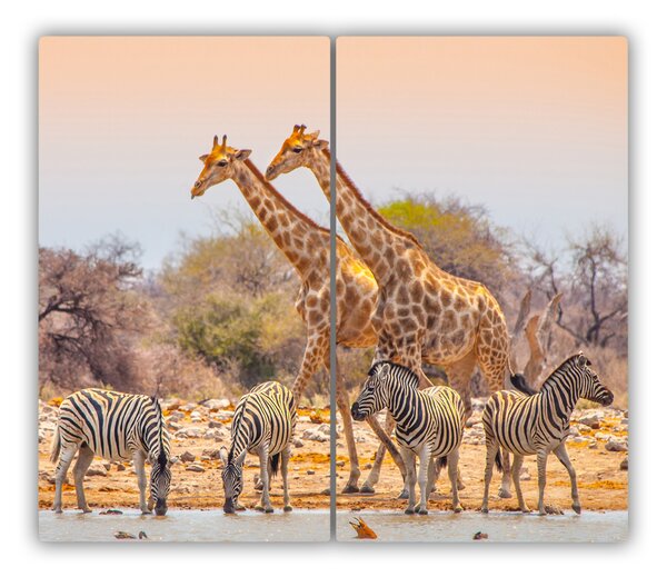 Tocator din sticla Girafe și zebre