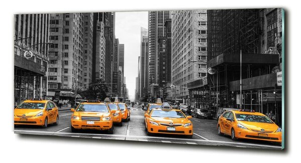 Tablou Printat Pe Sticlă New York taxiuri