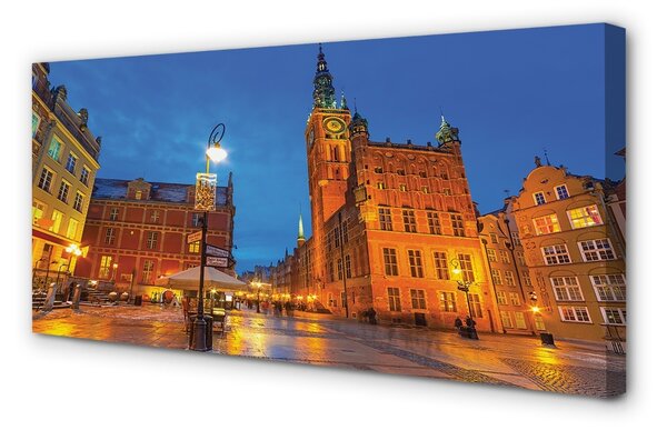 Tablouri canvas Biserica de noapte Gdańsk Old Town