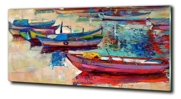 Tablou Printat Pe Sticlă barci colorate