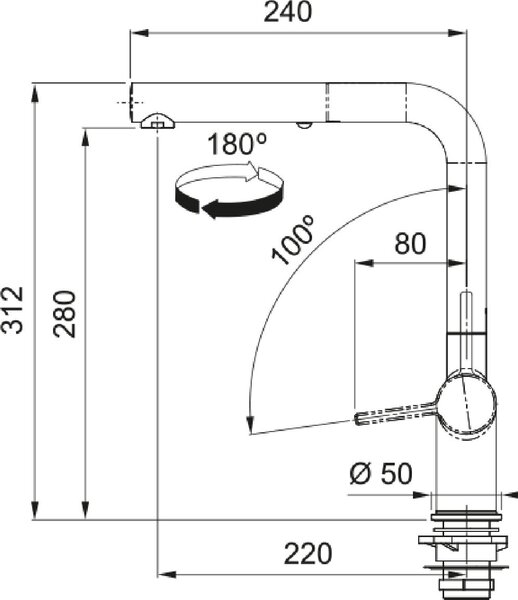 Franke Active L Pull-Out Spray baterie bucătărie pe picior alb 115.0653.387
