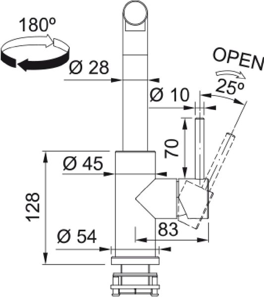 Franke Smart Glenda baterie bucătărie pe picior oţel inoxidabil 115.0706.986